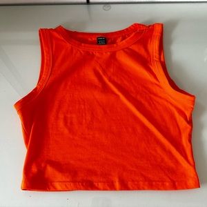 Orange Sleeveless Crop Top